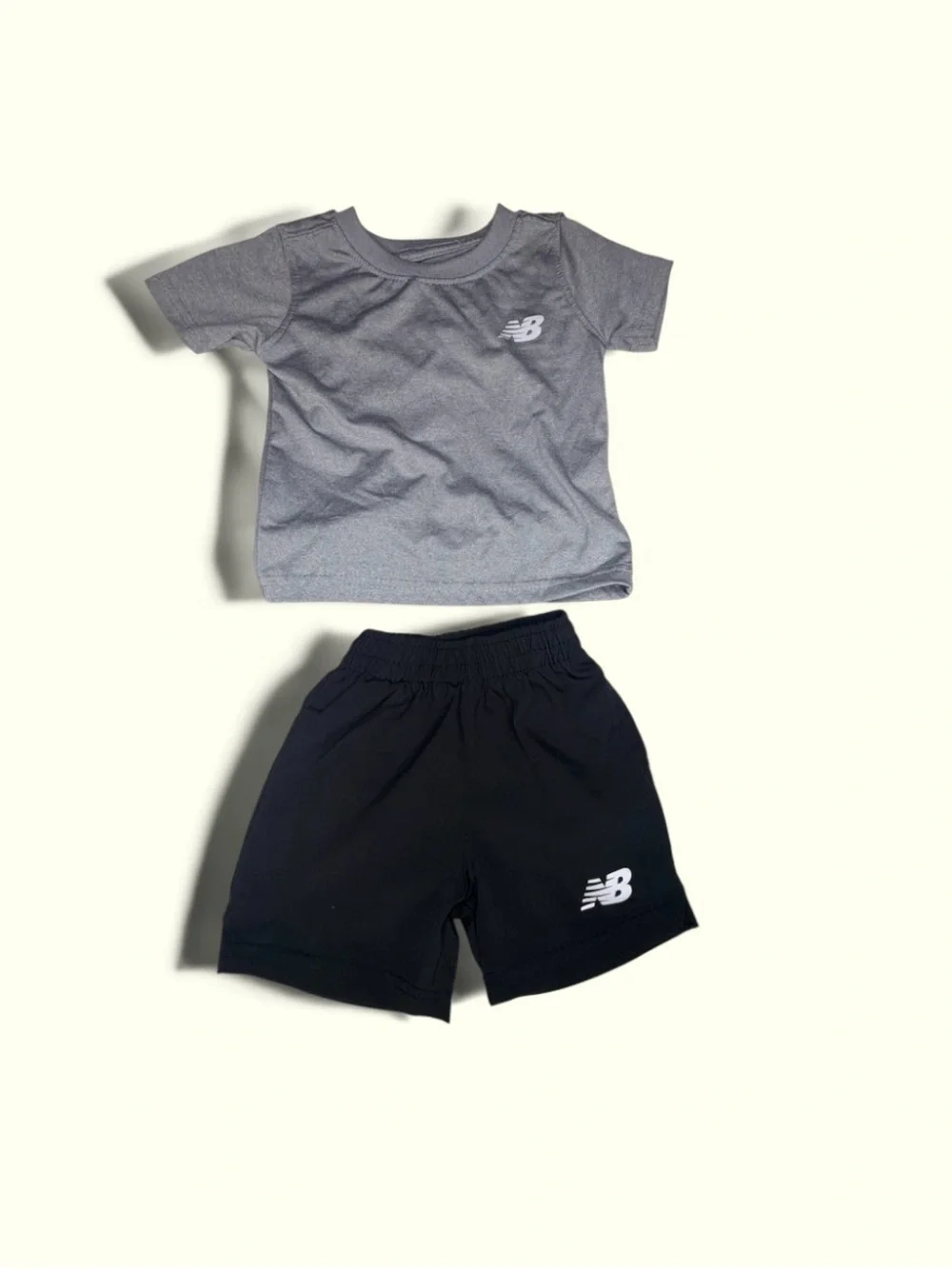 New Balance Grey Tee and Black Athletic Shorts Set (18Months)